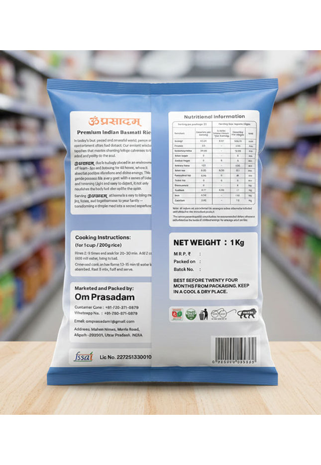 Om Prasadam Divya Prasad – Premium Basmati Rice (Bhakti se Abhimantrit, Shanti se Bhara)