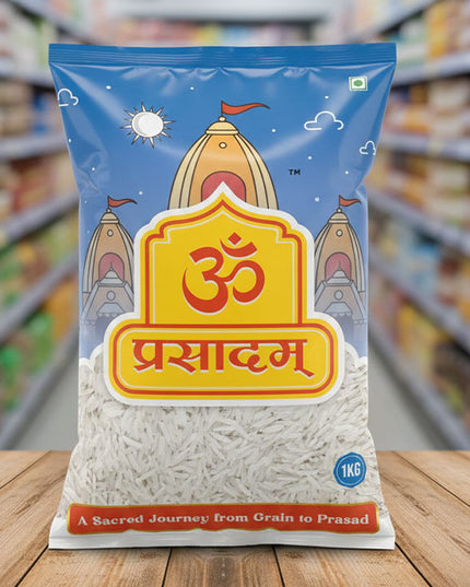 Om Prasadam Divya Prasad – Premium Basmati Rice (Bhakti se Abhimantrit, Shanti se Bhara)