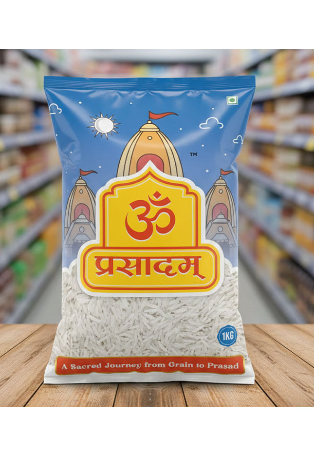 Om Prasadam Divya Prasad – Premium Basmati Rice (Bhakti se Abhimantrit, Shanti se Bhara)