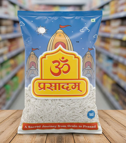 Om Prasadam Divya Prasad – Premium Basmati Rice (Bhakti se Abhimantrit, Shanti se Bhara)