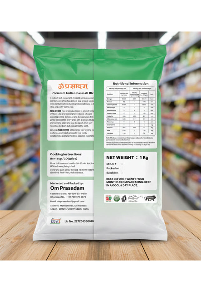 Om Prasadam Aushadi Prasad – Premium Basmati Rice (Bhakti se Abhimantrit, Shanti se Bhara)