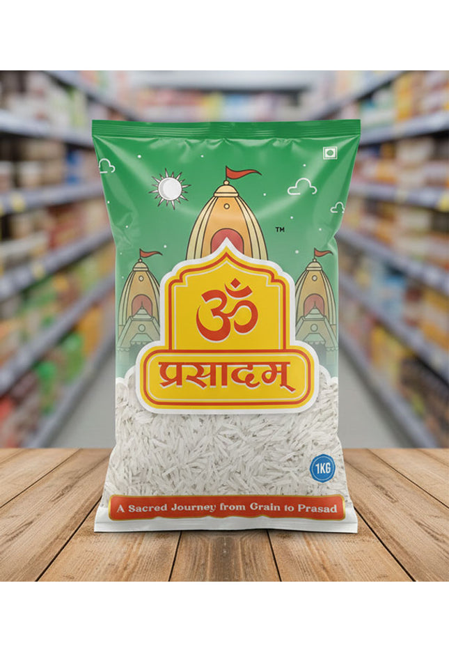 Om Prasadam Aushadi Prasad – Premium Basmati Rice (Bhakti se Abhimantrit, Shanti se Bhara)